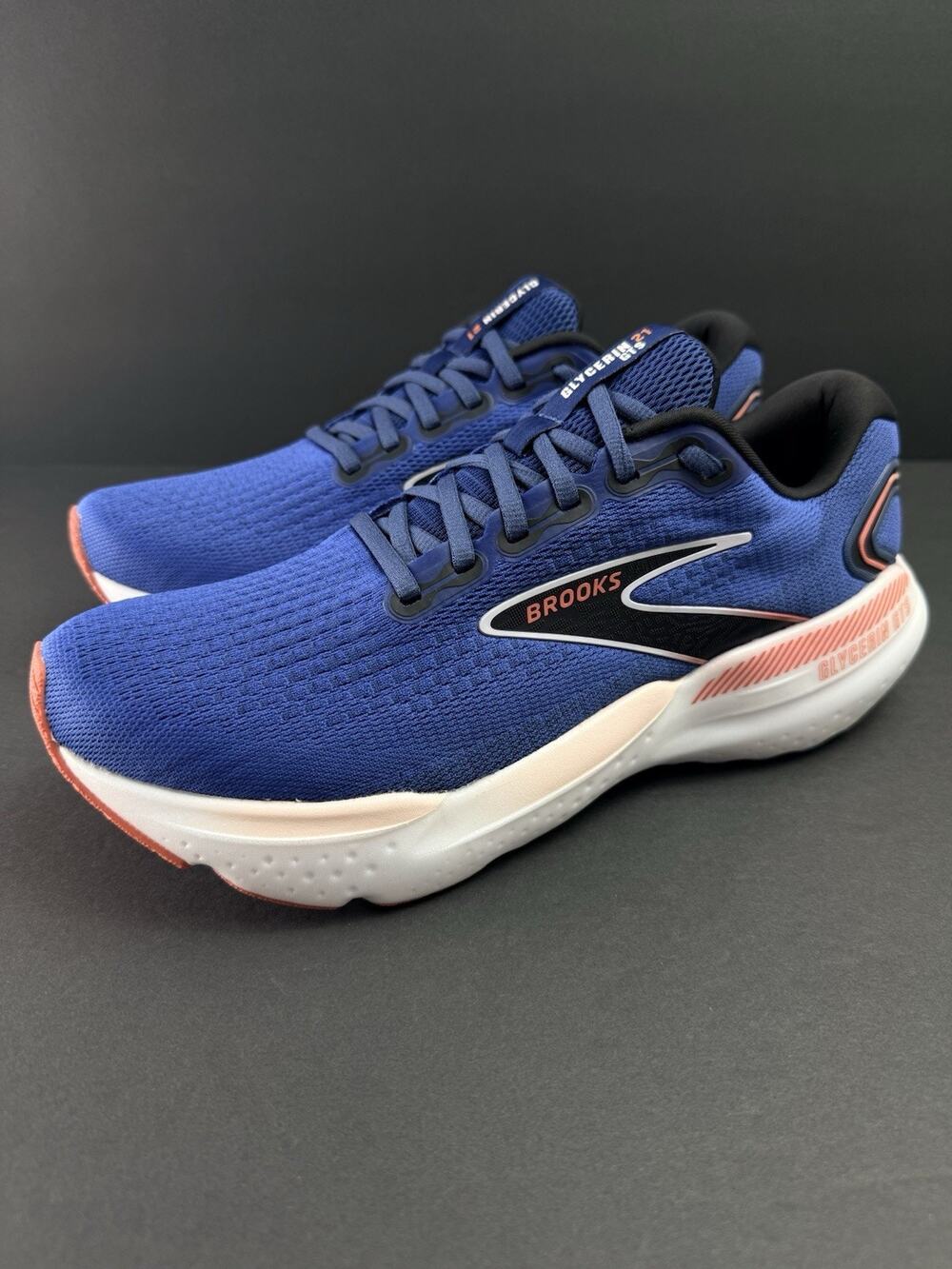 Brooks Glycerin 21 GTS Women’s 11 Blue White Running Shoes 1204091B496